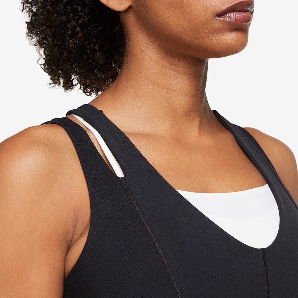 Nike - Black Dri-FIT Yoga Luxe Skinny Jumpsuit Activewear - Picture 3 of 10